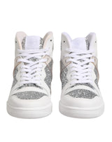 Chiara Ferragni Sneakers Femme Hauts Blancs Argentés