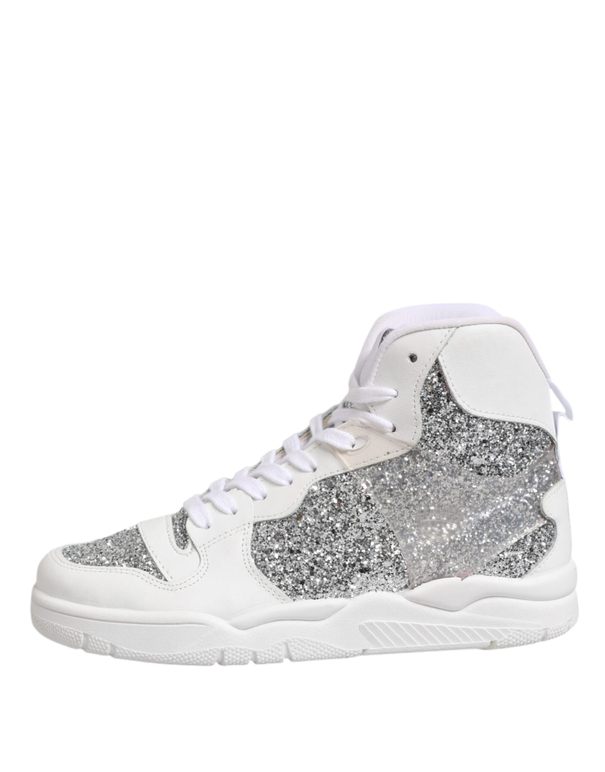 Chiara Ferragni Sneakers Femme Hauts Blancs Argentés