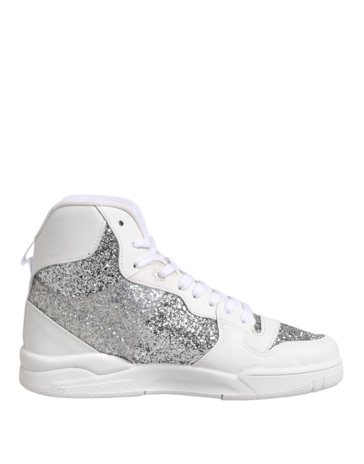 Chiara Ferragni Sneakers Femme Hauts Blancs Argentés