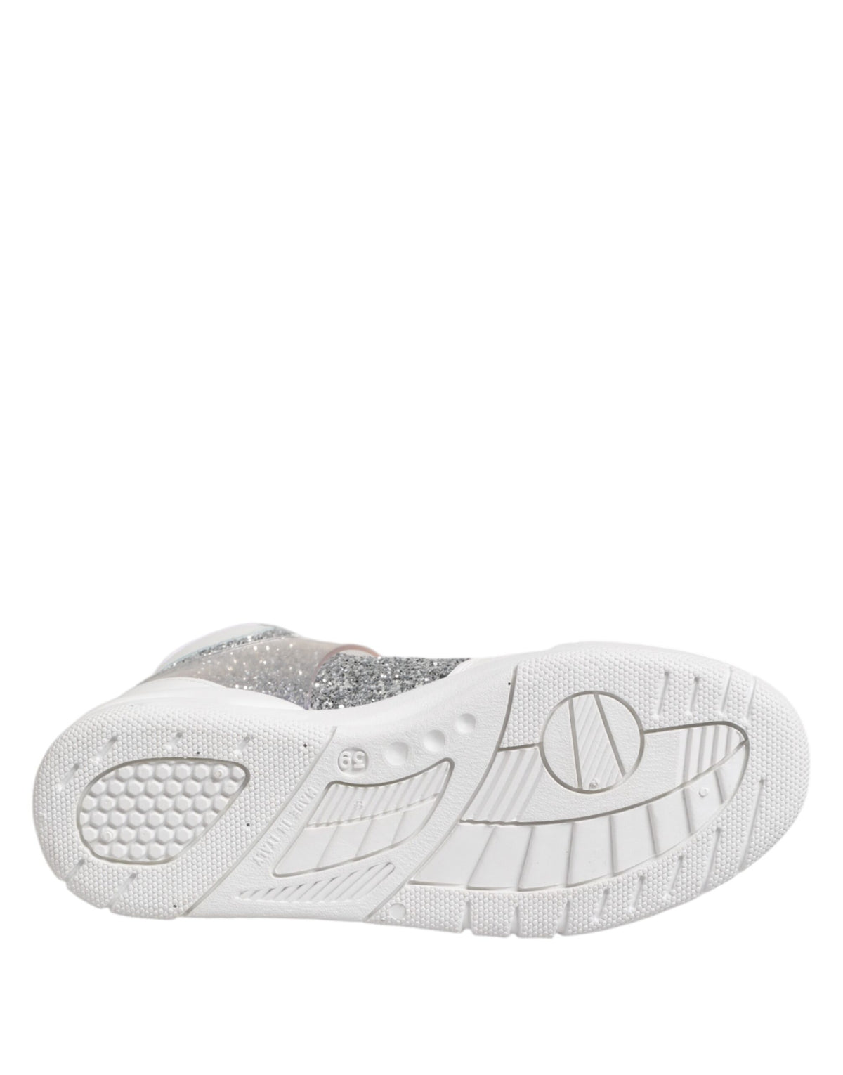 Chiara Ferragni Sneakers Femme Hauts Blancs Argentés
