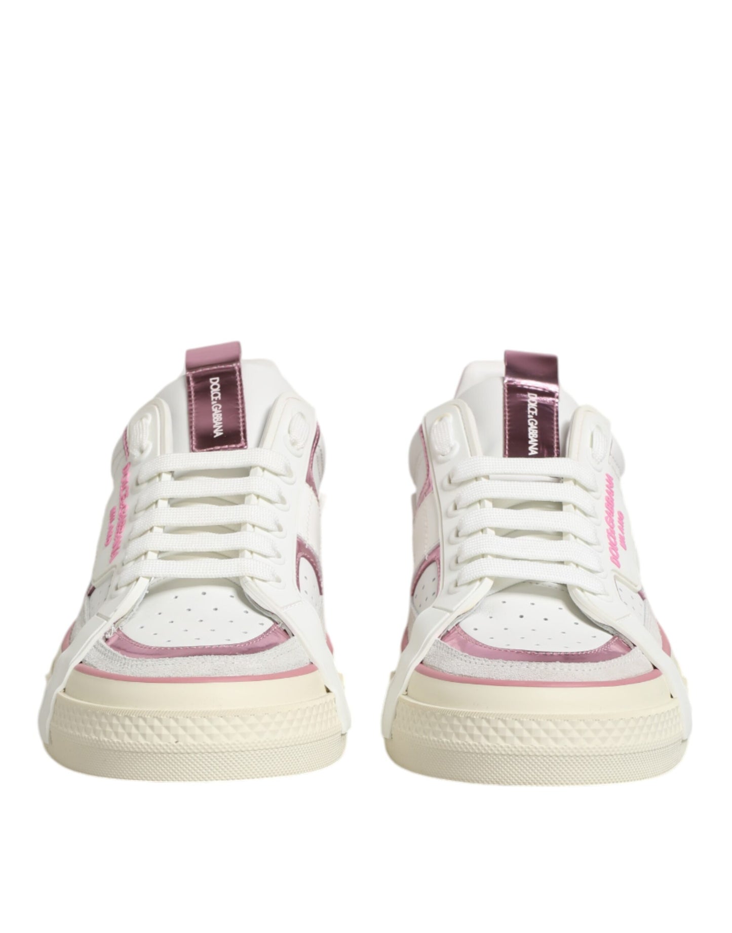 Sneakers basses en cuir blanc avec logo DG de Dolce & Gabbana