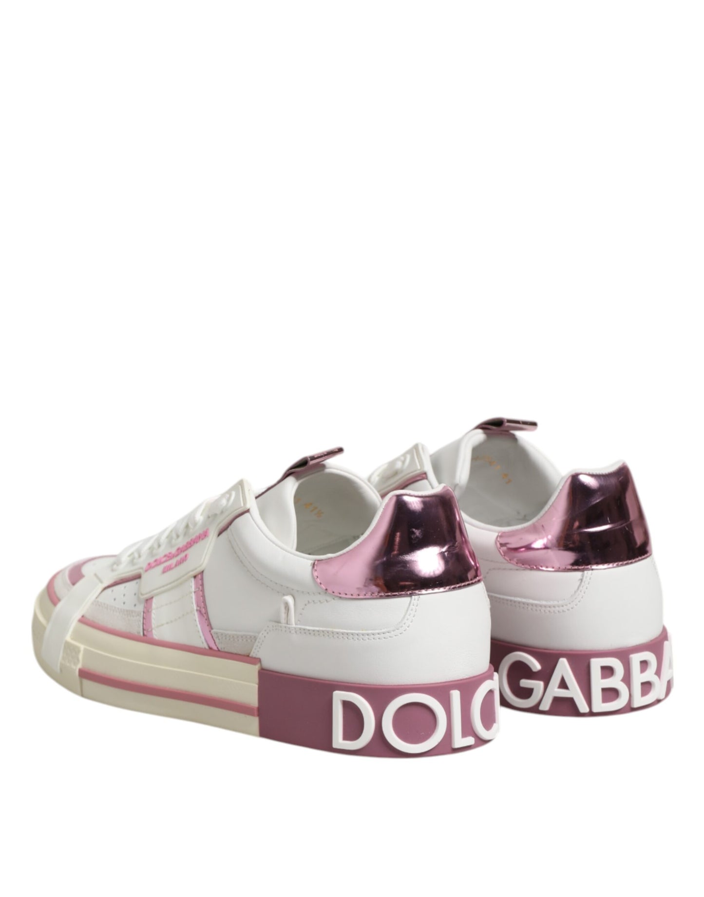Sneakers basses en cuir blanc avec logo DG de Dolce & Gabbana