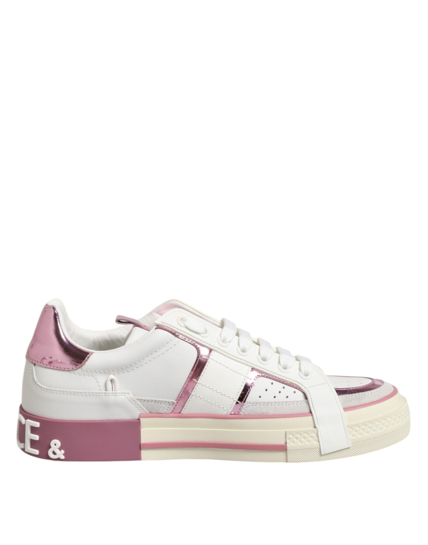 Sneakers basses en cuir blanc avec logo DG de Dolce & Gabbana