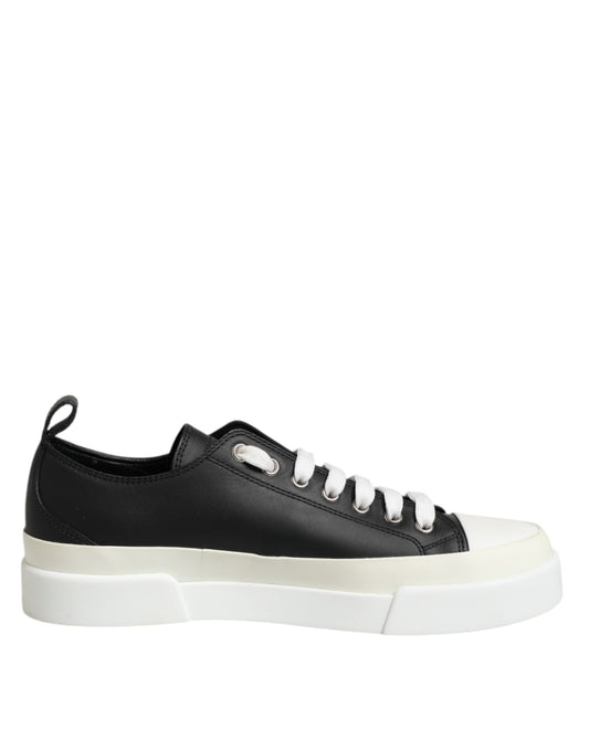 Sneakers basses en cuir noir et blanc Dolce & Gabbana