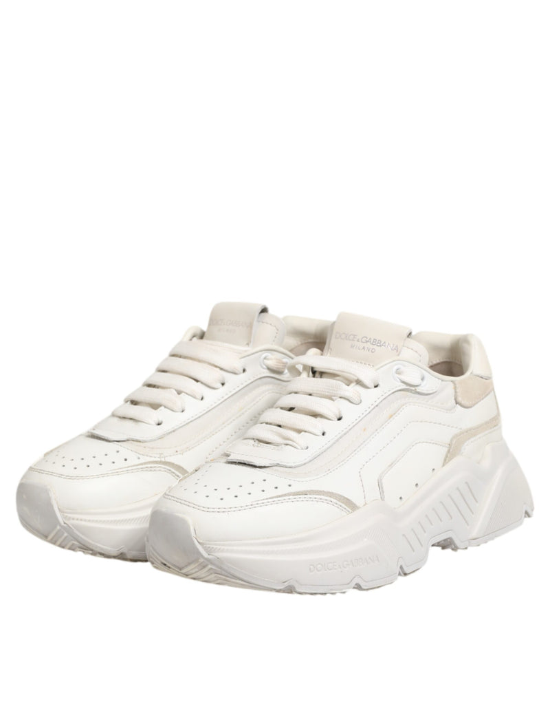 Dolce & Gabbana White DAYMASTER Calf Leather Sneakers