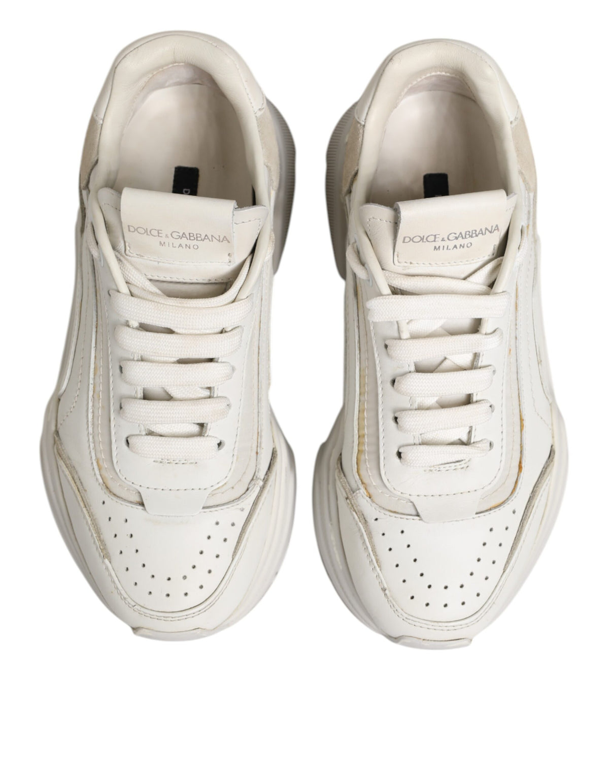 Dolce & Gabbana White DAYMASTER Calf Leather Sneakers