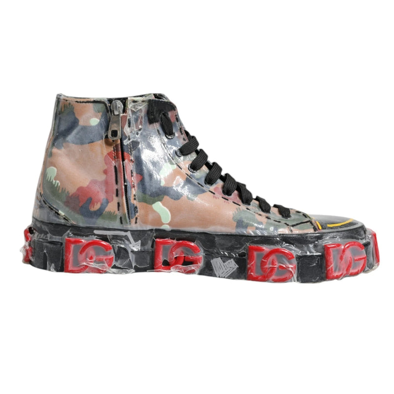 Dolce & Gabbana Multicolor Camouflage High Top Sneakers