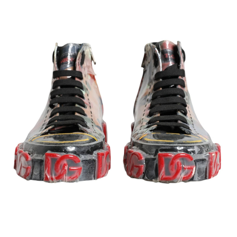 Dolce & Gabbana Multicolor Camouflage High Top Sneakers