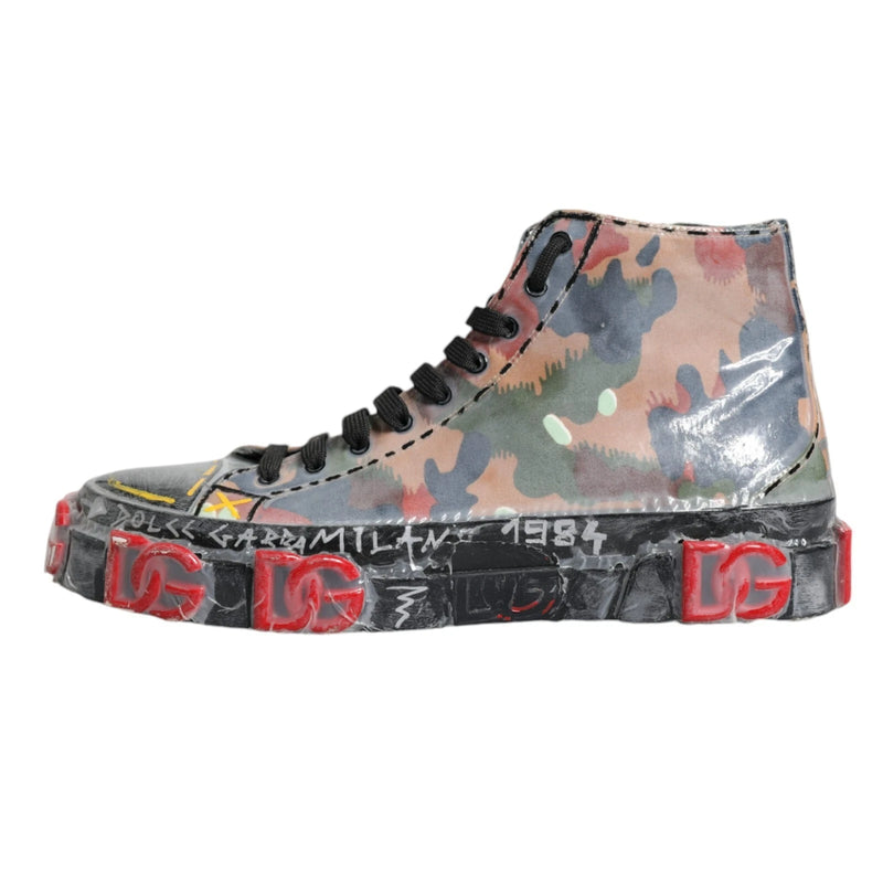 Dolce & Gabbana Multicolor Camouflage High Top Sneakers