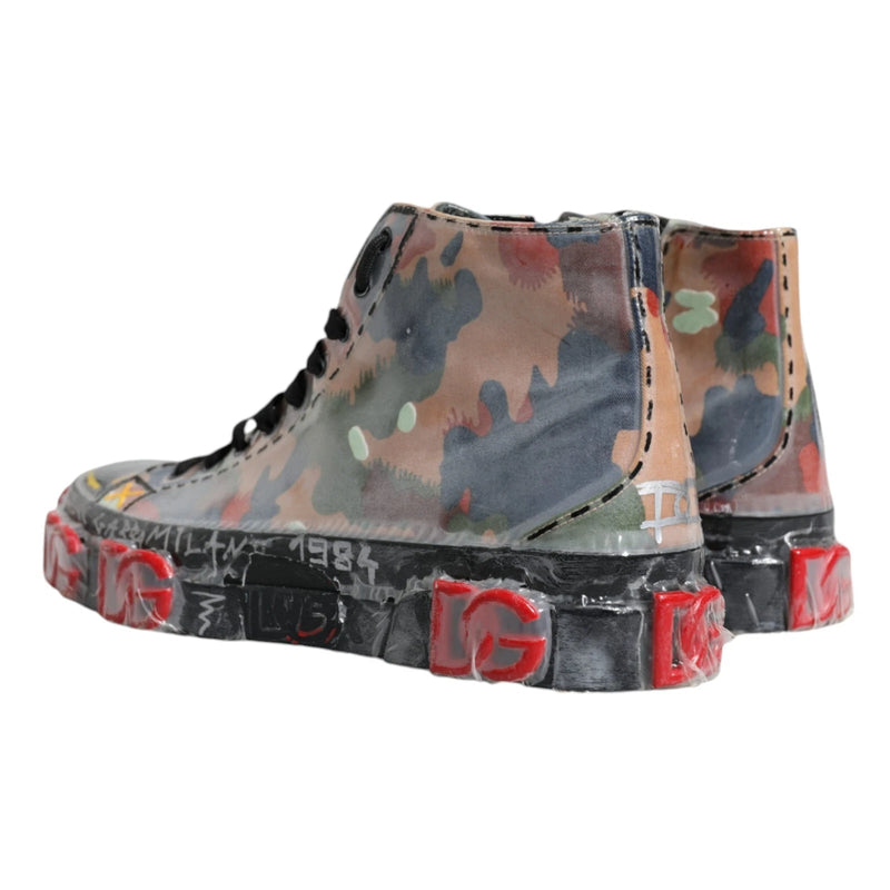 Dolce & Gabbana Multicolor Camouflage High Top Sneakers