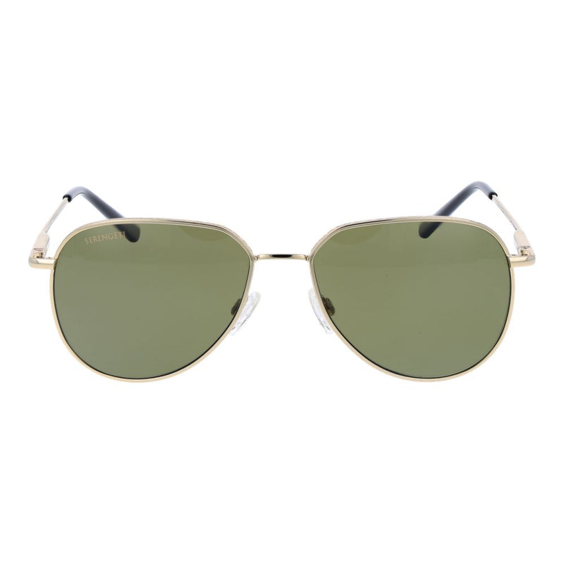 Serengeti Gold Unisex Sunglasses - Aviator Style with UV Protection
