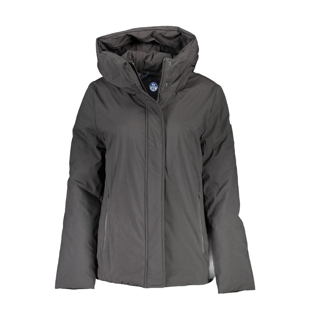 North Sails Black Polyester Jacket with Hood - Stylish & Functional