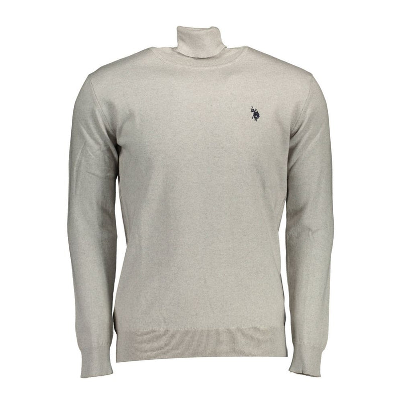 U.S. POLO ASSN. Gray Cotton Sweater - Turtleneck Style