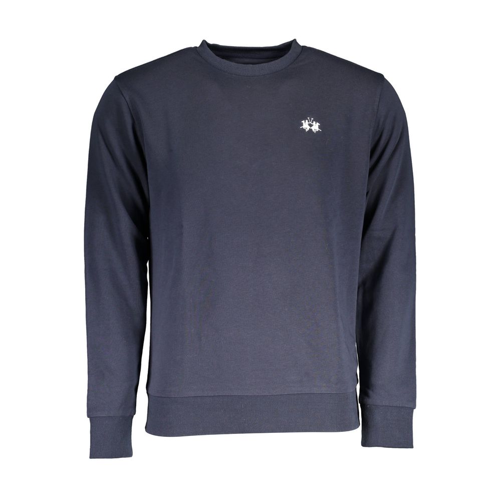 La Martina Blue Cotton Men Sweater - Elevate Your Style