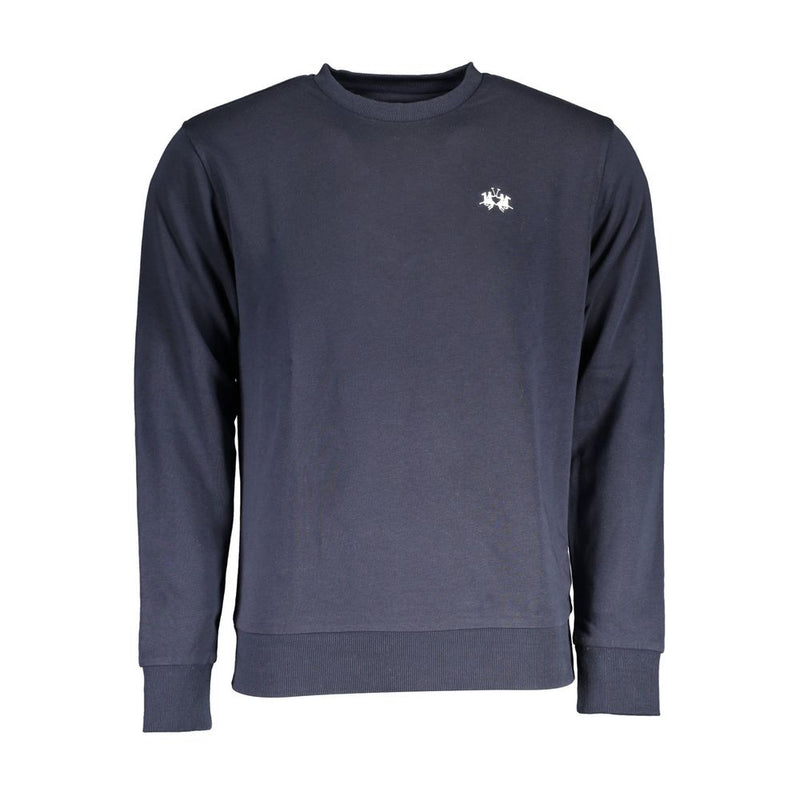 La Martina Blue Cotton Men Sweater - Elevate Your Style
