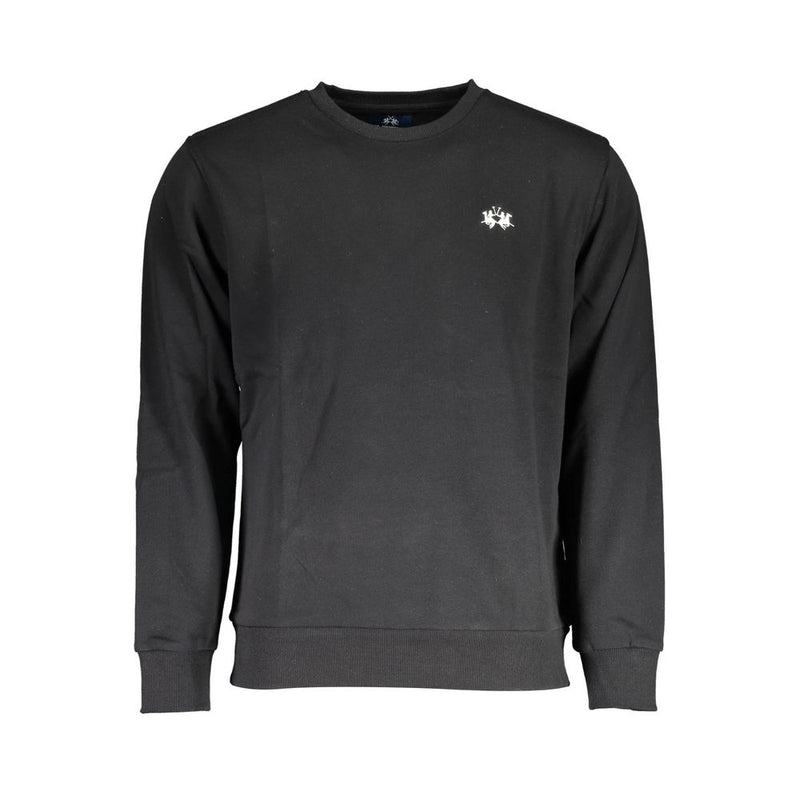 La Martina Black Cotton Men Sweater - Stylish & Comfortable