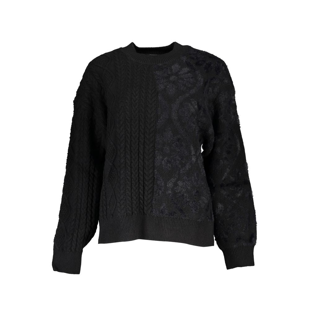 Desigual Black Cotton Sweater - Turtleneck Style for Every Occasion
