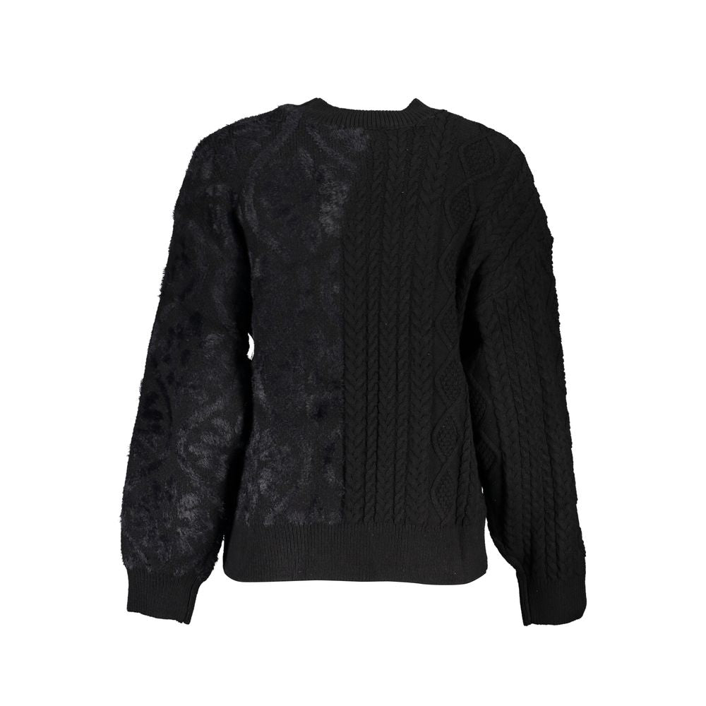 Desigual Black Cotton Sweater - Turtleneck Style for Every Occasion