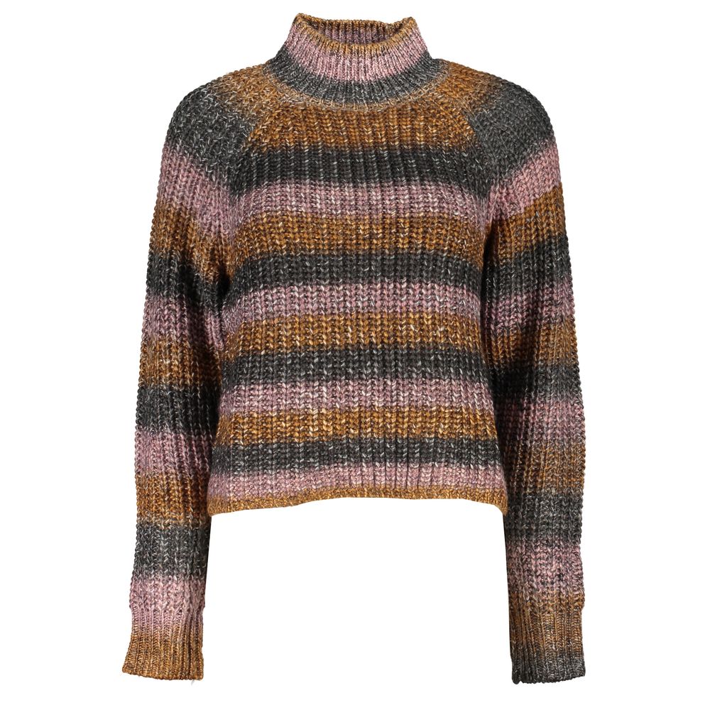 Desigual Gray Fabric Sweater - Chic Turtleneck Design