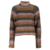 Desigual Gray Fabric Sweater - Chic Turtleneck Design