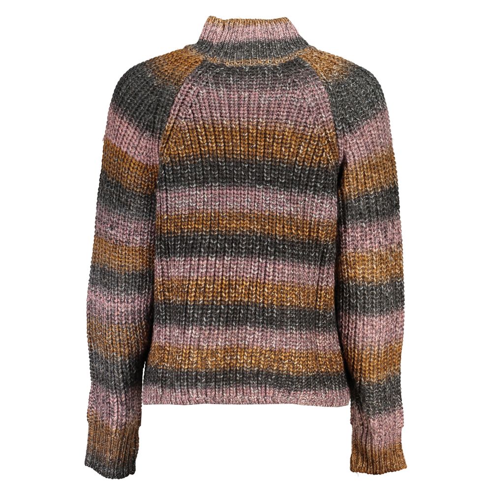 Desigual Gray Fabric Sweater - Chic Turtleneck Design