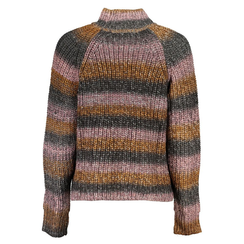 Desigual Gray Fabric Sweater - Elegant Turtleneck Style