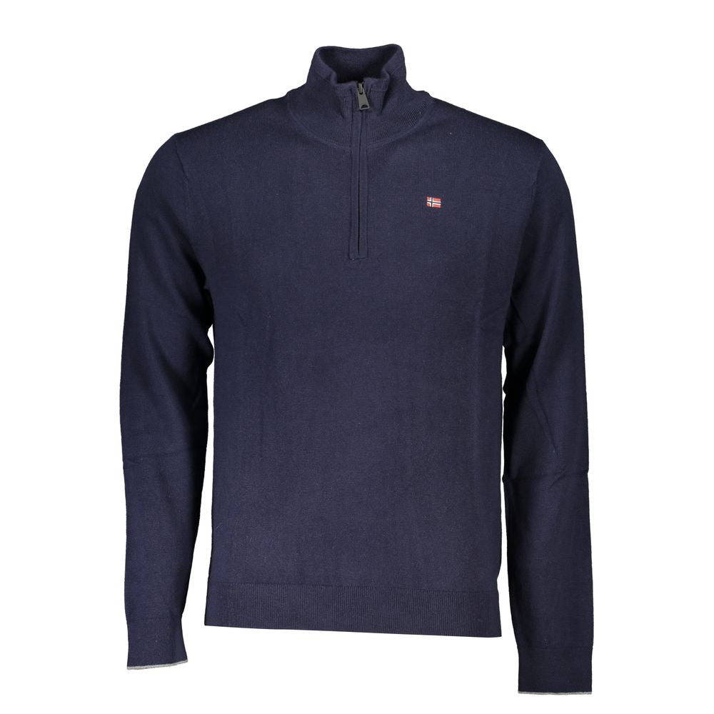 Sweater Napapijri Blue en Tissu avec Demi-Zip
