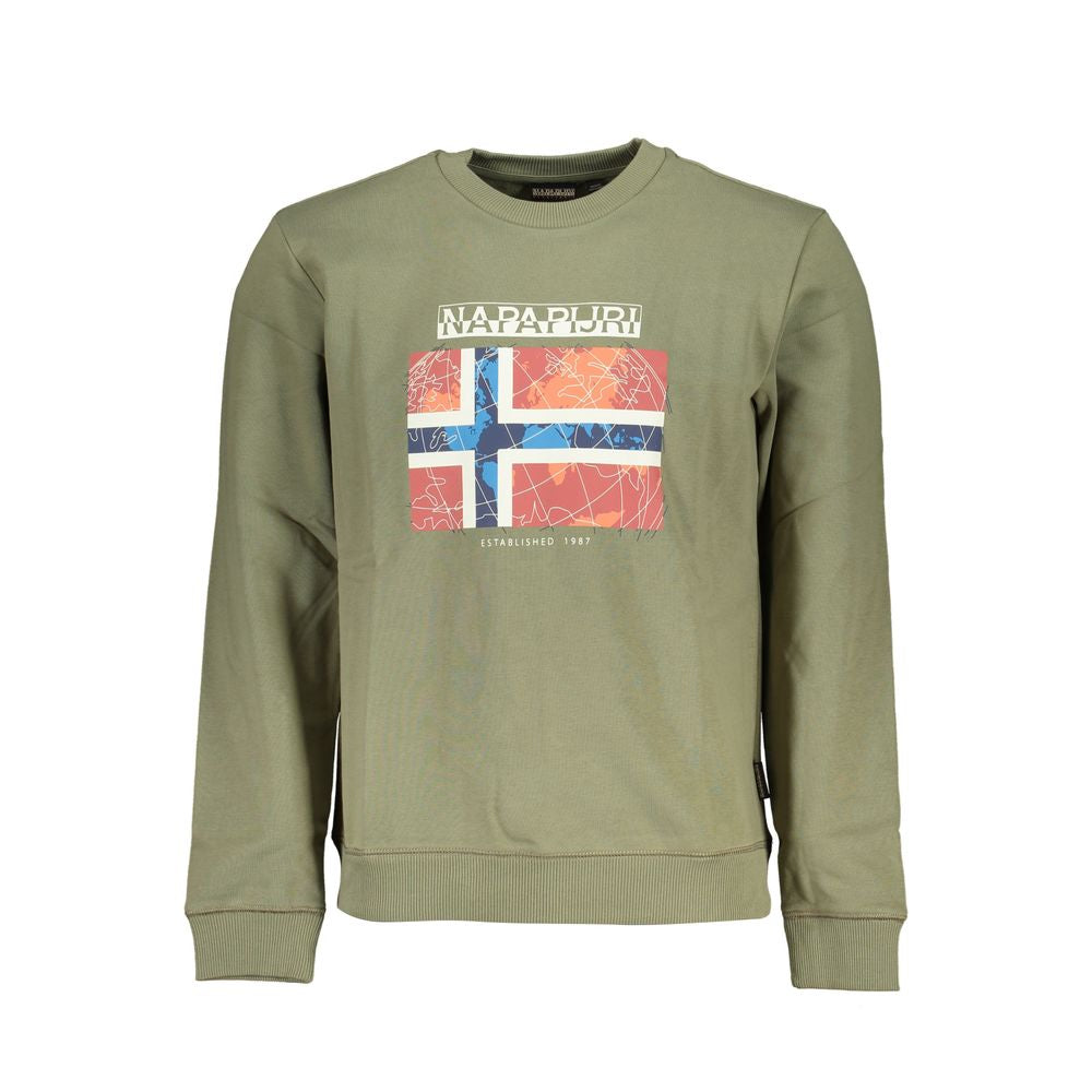 Sweatshirt Napapijri Vert en Coton pour Hommes