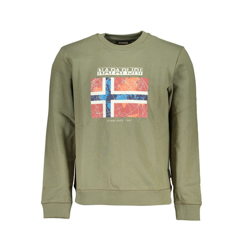 Napapijri Green Cotton Men Sweater - Casual Luxury