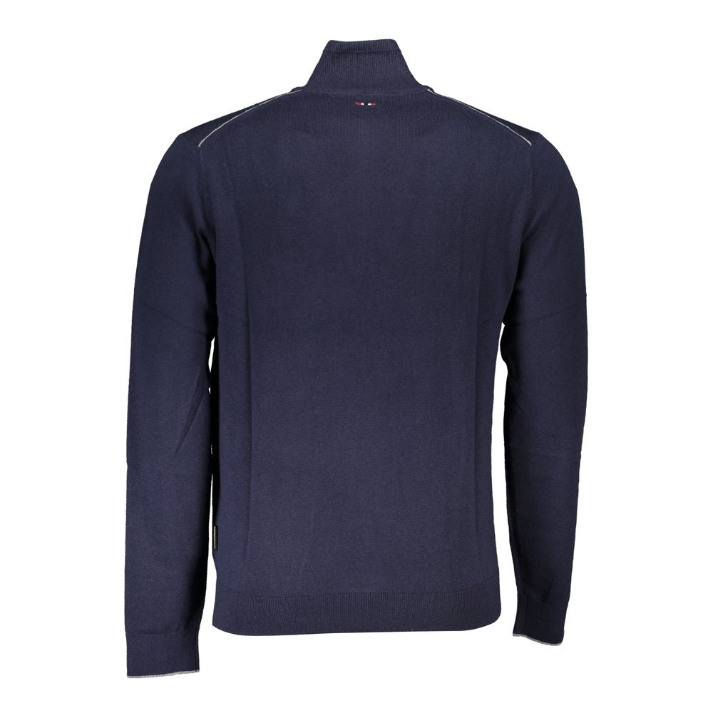Sweater Napapijri Blue en Tissu avec Demi-Zip