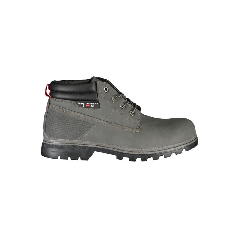 Carrera Gray Polyester Men's Lace-Up Boots - Stylish & Durable