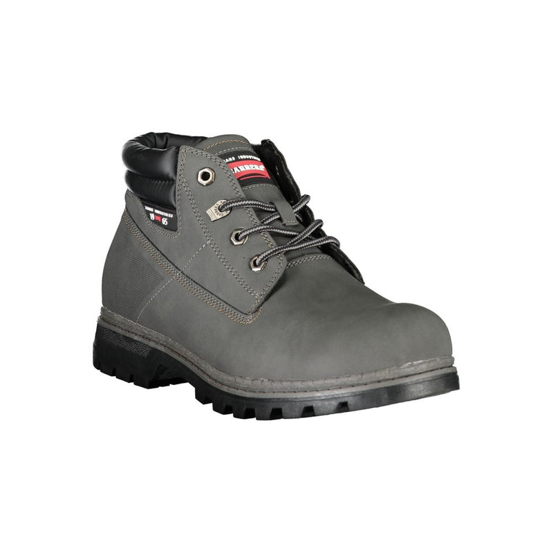 Carrera Gray Polyester Men's Lace-Up Boots - Stylish & Durable