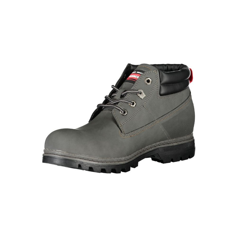 Carrera Gray Polyester Men's Lace-Up Boots - Stylish & Durable