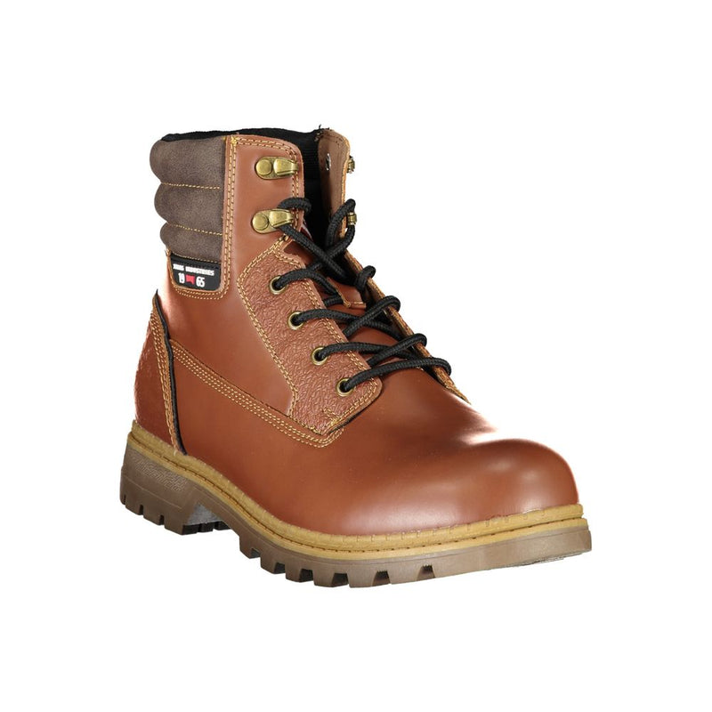 Carrera Brown Polyester Ankle Boots with Laces