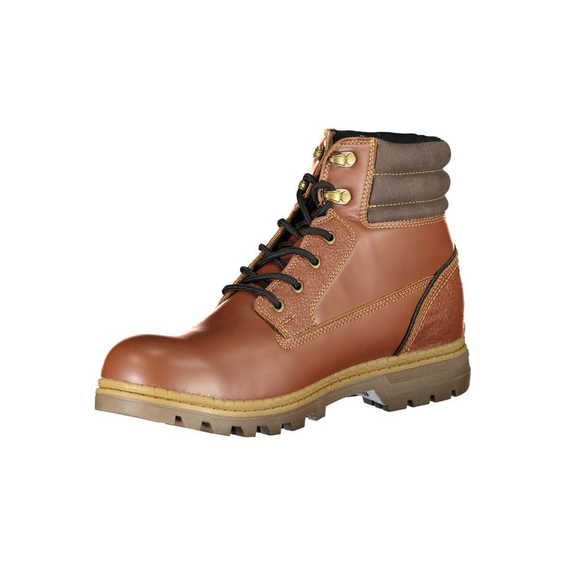 Carrera Brown Polyester Ankle Boots with Laces
