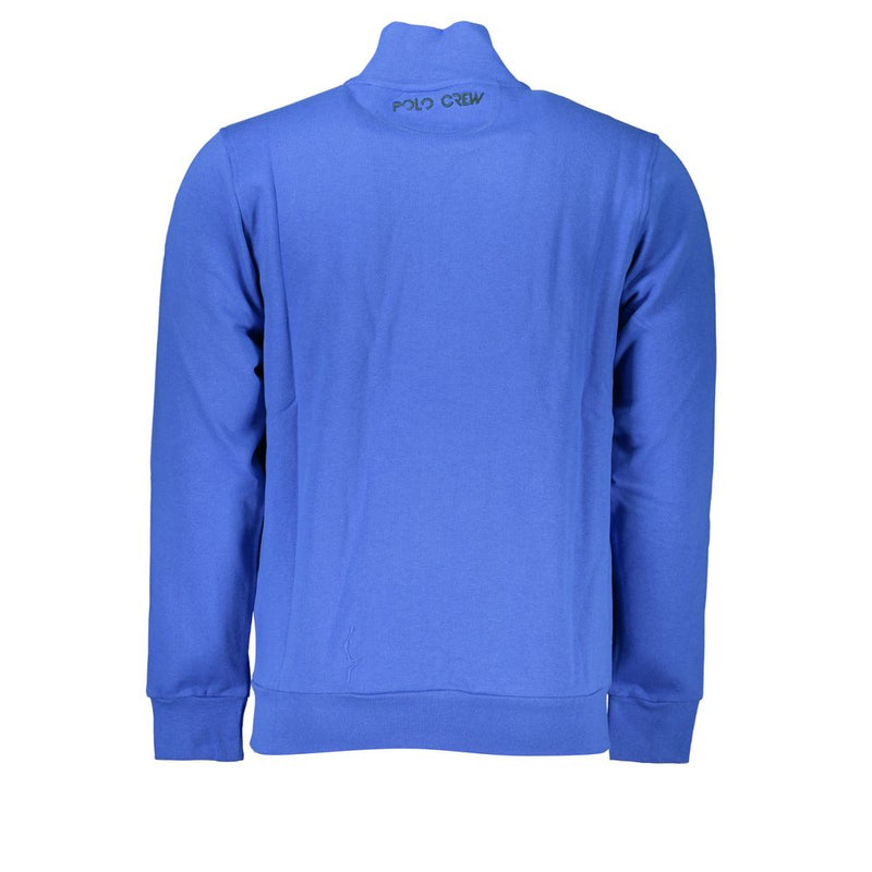 La Martina Blue Cotton Men Sweater - Stylish Comfort