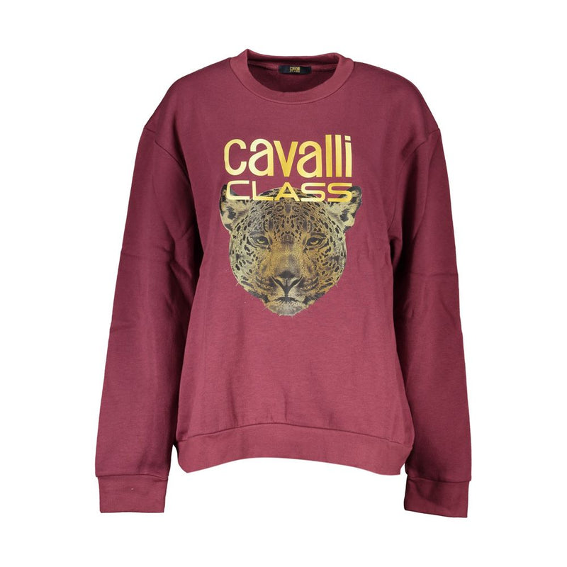 Cavalli Class Purple Cotton Women Sweater - Bold Elegance