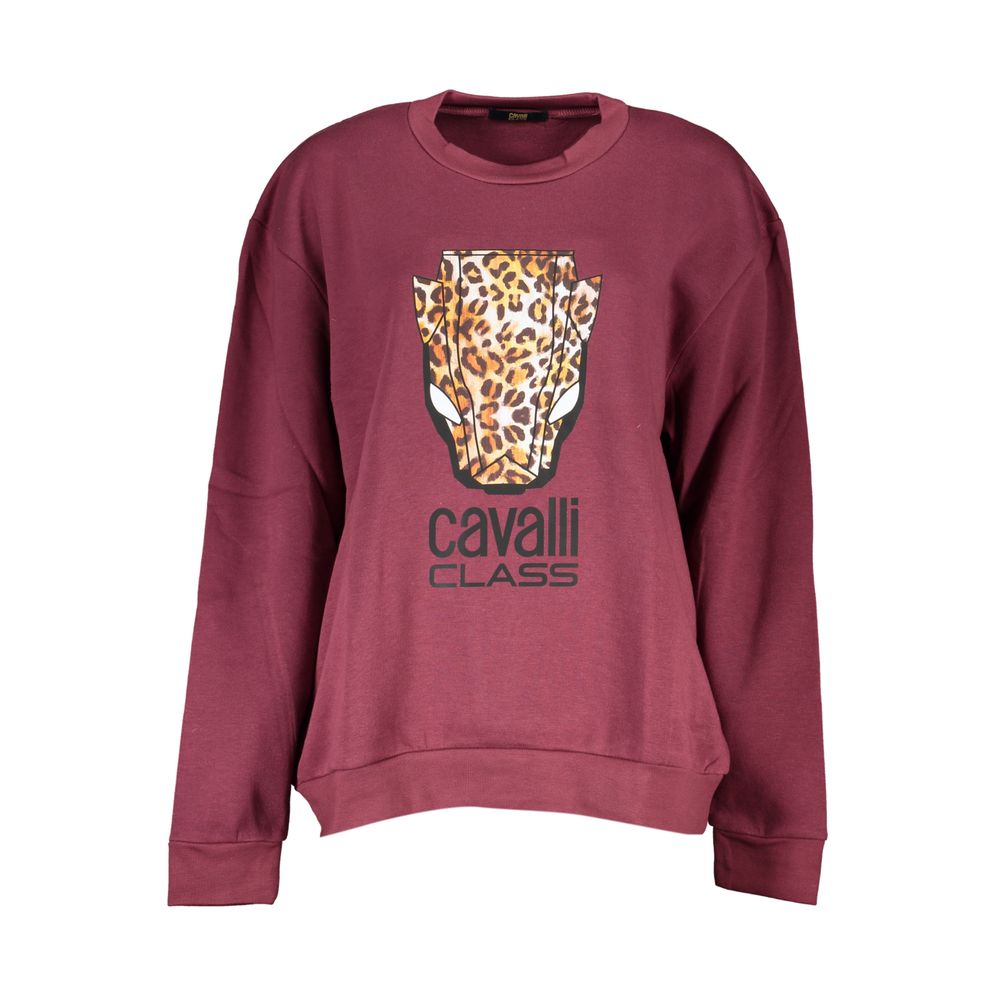 Cavalli Class Purple Cotton Sweatshirt - Luxe et Confort