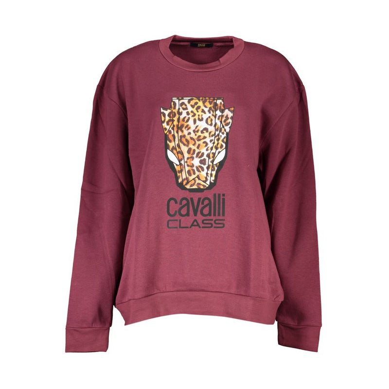 Cavalli Class Purple Cotton Sweatshirt - Luxe et Confort