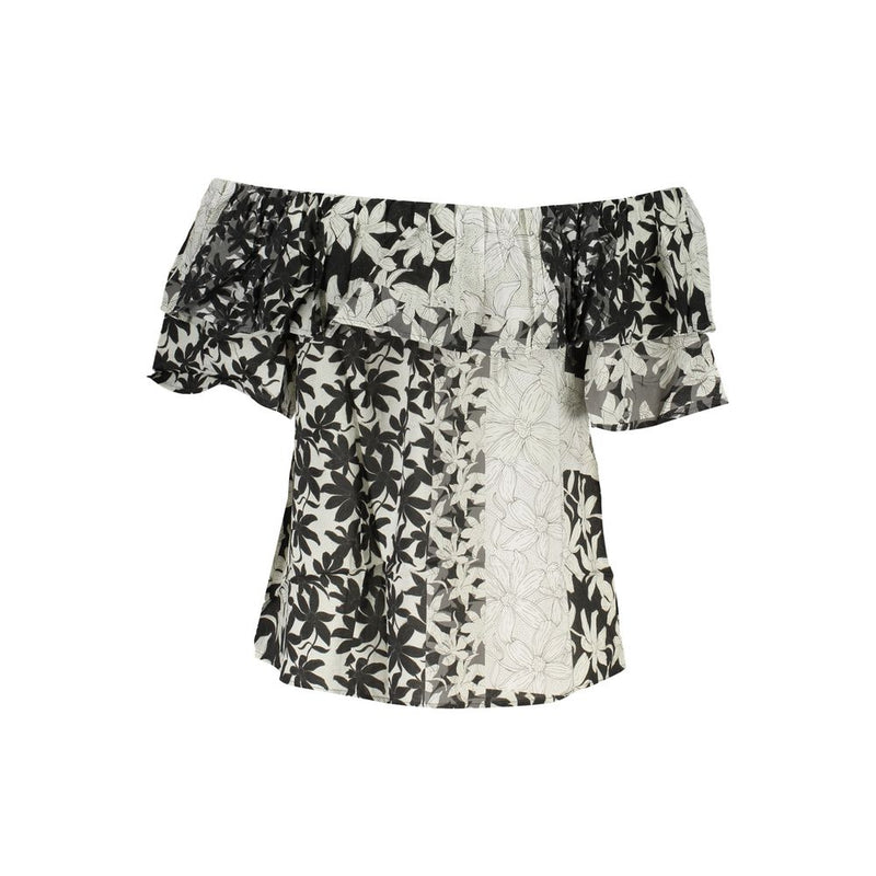 Desigual T-Shirt Femme Blanc en Coton - Chic et Confortable