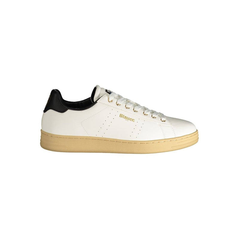 Blauer White Polyester Sneaker - All-Day Comfort and Style