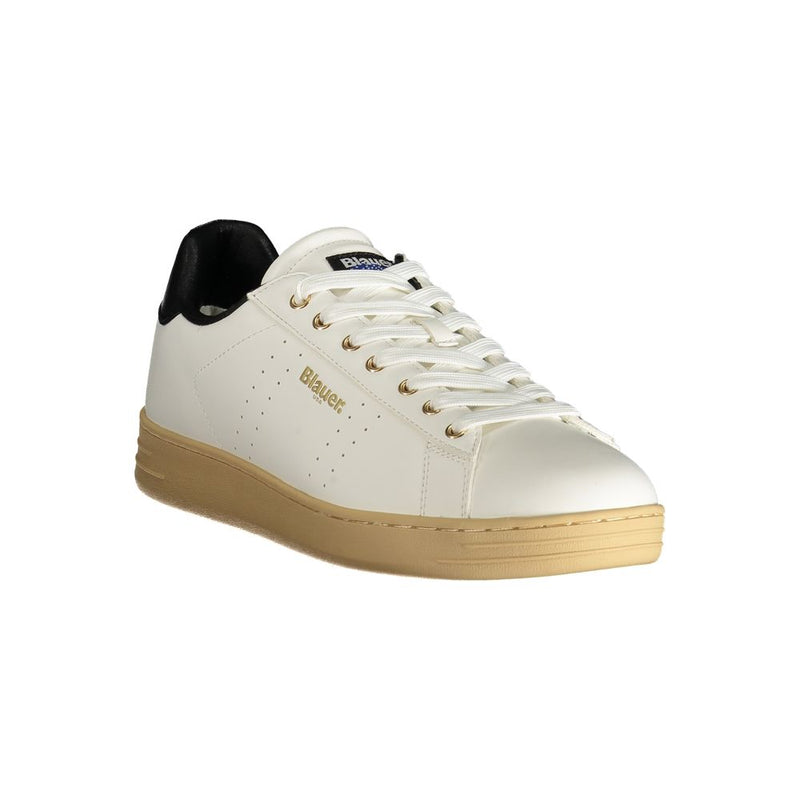 Blauer White Polyester Sneaker - All-Day Comfort and Style