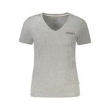 Guess Jeans Gray Cotton V-Neck Women's Top
