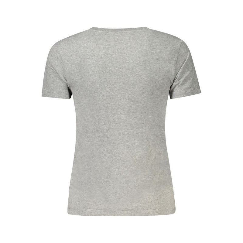Guess Jeans Gray Cotton V-Neck Women's Top