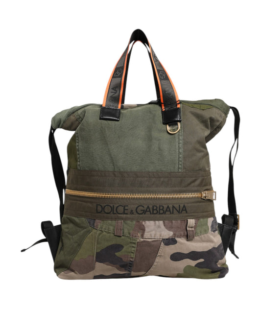 Sac à dos patchwork vert militaire Dolce & Gabbana