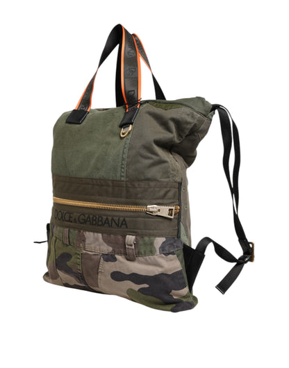 Sac à dos patchwork vert militaire Dolce & Gabbana