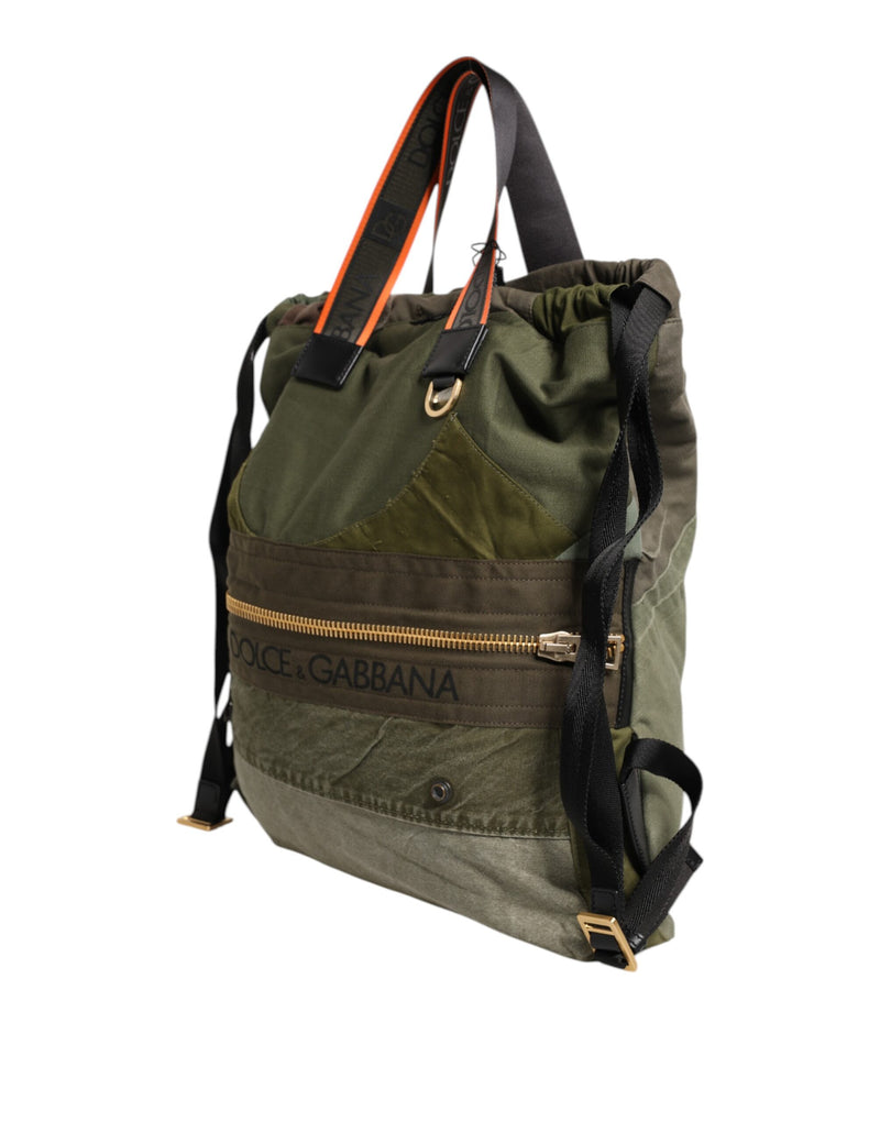 Sac à dos patchwork vert militaire Dolce & Gabbana