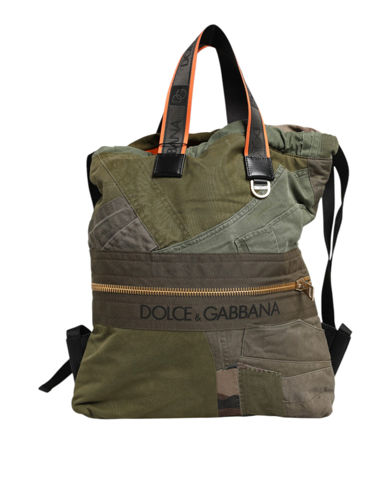 Sac à dos patchwork vert militaire Dolce &amp; Gabbana