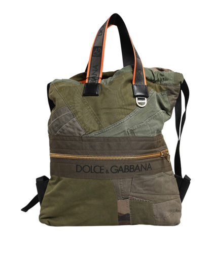 Dolce &amp; Gabbana Military Green Patchwork Rugzak Rugzak Tas