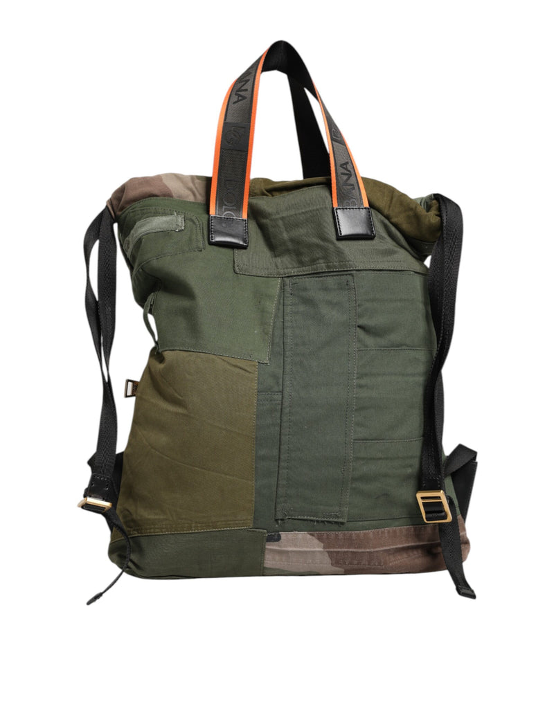 Sac à dos patchwork vert militaire Dolce &amp; Gabbana